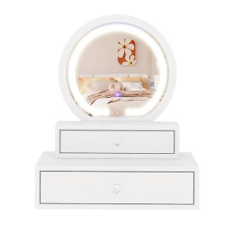 Toaletní zrcadlo na stůl se 2 zásuvkami