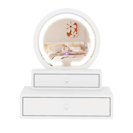 Toaletní zrcadlo na stůl se 2 zásuvkami