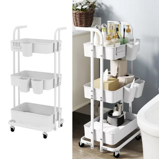 3-podlažní skládací servírovací vozík