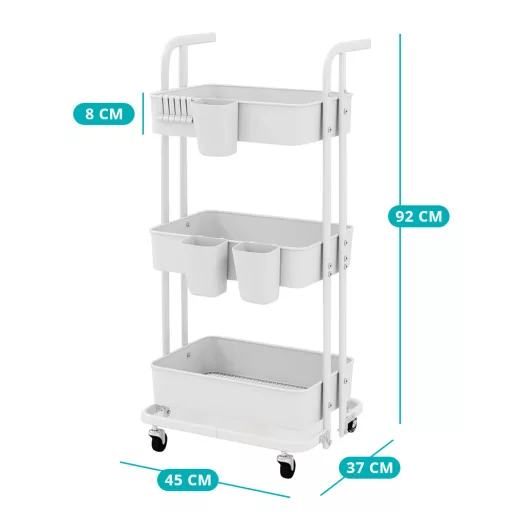 3-podlažní skládací servírovací vozík
