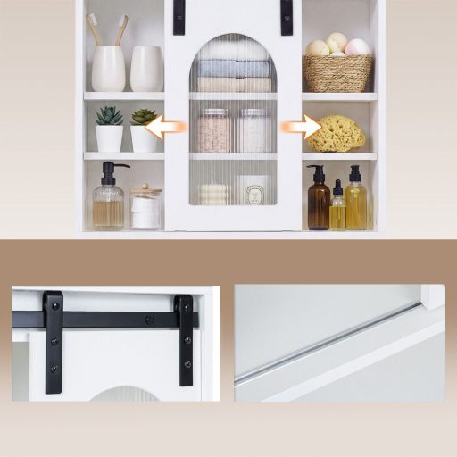 Koupelnová skříňka s držákem na ručníky a otevřenou policí