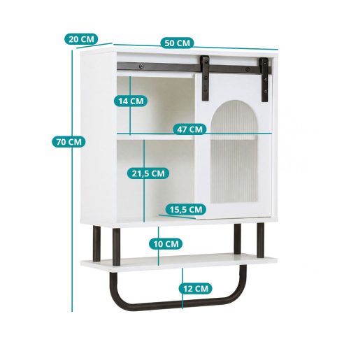 Koupelnová skříňka s držákem na ručníky a otevřenou policí