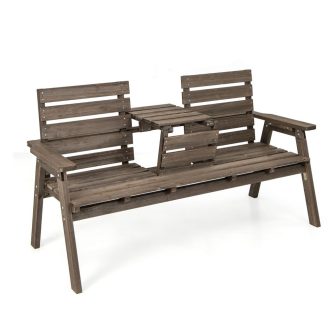 Zahradní lavice se sklápěcím stolečkem uprostřed