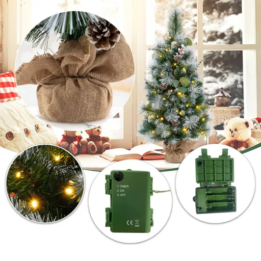 Mini Vánoční Stromek s Teplými LED Světly, 90cm