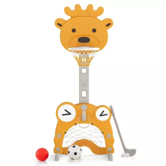   4-v-1 Nastavitelný Basketbalový Koš s Hracím Kroužkem, Oranžový