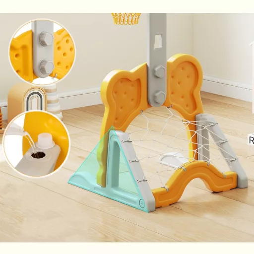 4-v-1 Nastavitelný Basketbalový Koš s Hracím Kroužkem, Oranžový