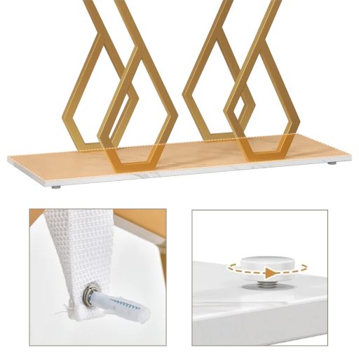 Dekorativní stolek s nastavitelnými nohami a mramorovou deskou 100 x 30 x 79 cm