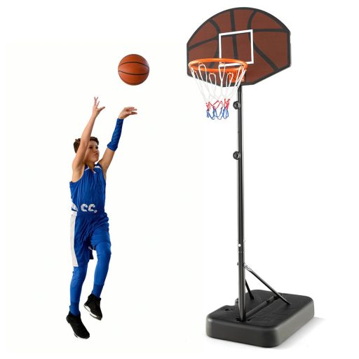 Nastavitelný dětský basketbalový koš hnědý