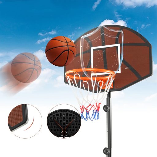 Nastavitelný dětský basketbalový koš hnědý