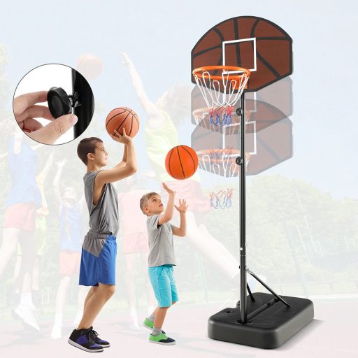 Nastavitelný dětský basketbalový koš hnědý