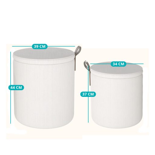 2dílný úložný puf, krémový