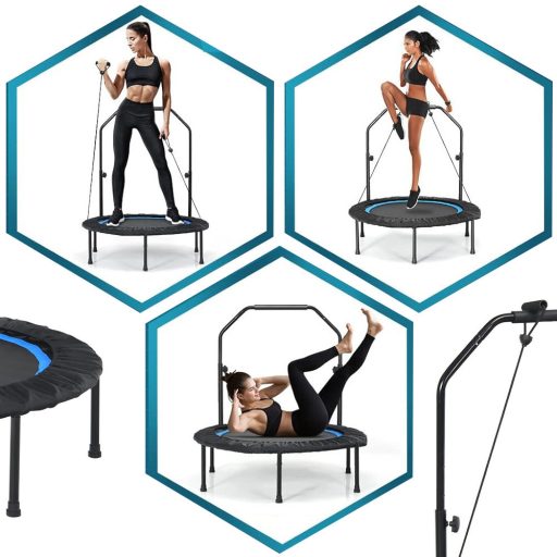 Fitness trampolína s madlem