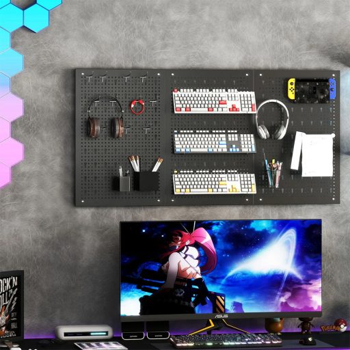 Úložný systém na nářadí z kovu s 9 přihrádkami a háčky