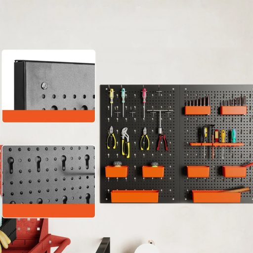 Úložný systém na nářadí z kovu s 9 přihrádkami a háčky