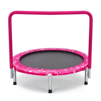 Skládací trampolína pro děti s madlem, růžová
