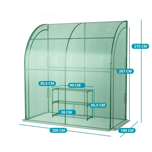 Skleník 197 cm × 97 cm × 204 cm