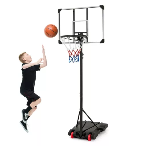 Nastavitelný basketbalový koš, průhledný