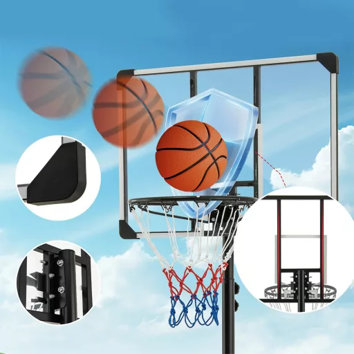 Nastavitelný basketbalový koš, průhledný