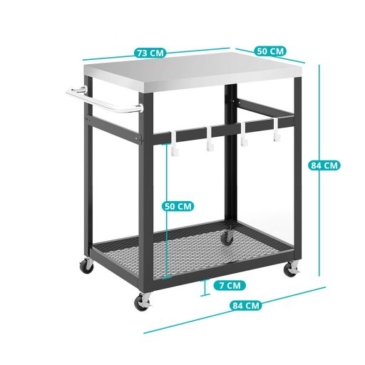 2-podlažní nerezový grilovací vozík