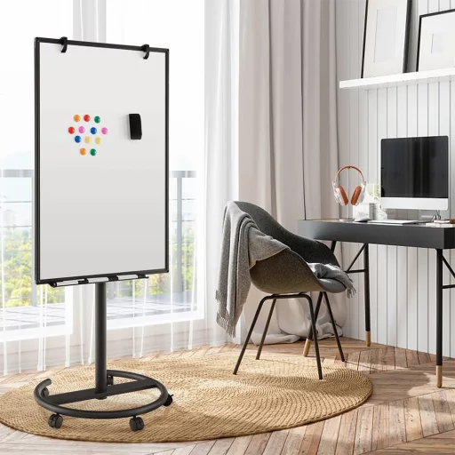 Mobilní nastavitelná magnetická tabule s příslušenstvím