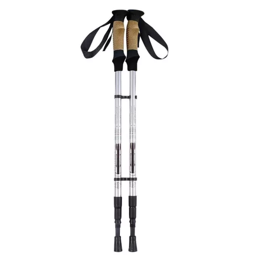 Ultra-lehká nastavitelná trekingová hůl 65-135 cm, stříbrná