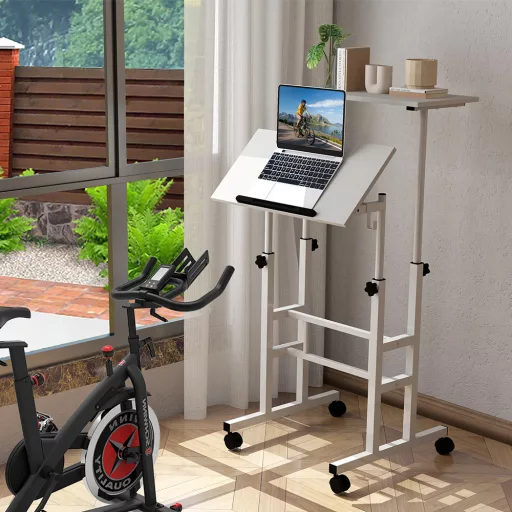 Mobilní stojací stůl na kolečkách