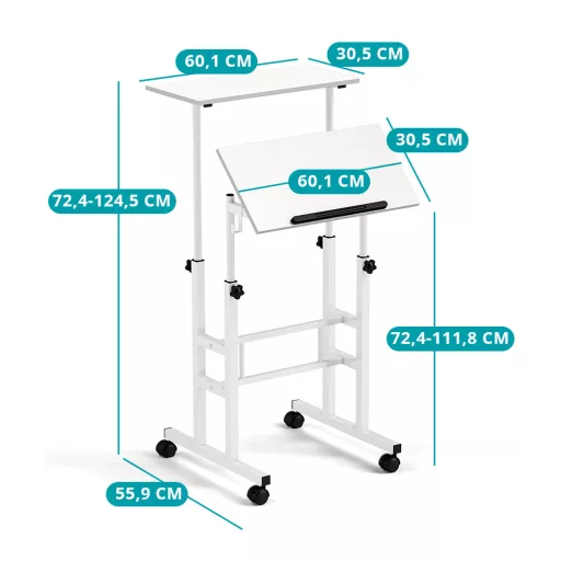 Mobilní stojací stůl na kolečkách