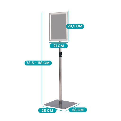Informační stojan 33x24cm, Stříbrný