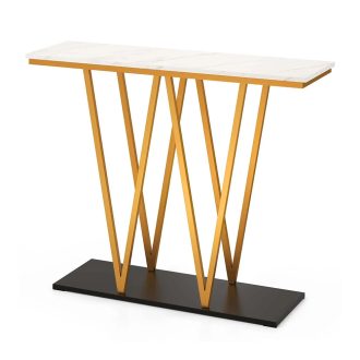 Dekorační stůl s mramorovou deskou 100 x 30 x 79 cm