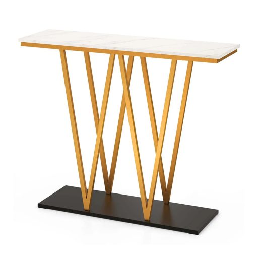 Dekorační stůl s mramorovou deskou 100 x 30 x 79 cm