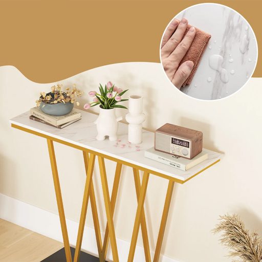 Dekorační stůl s mramorovou deskou 100 x 30 x 79 cm