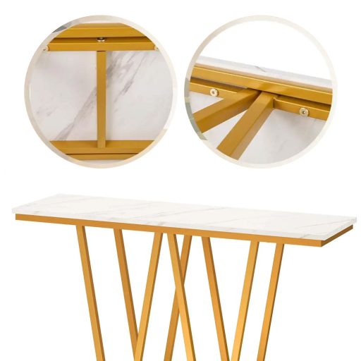 Dekorační stůl s mramorovou deskou 100 x 30 x 79 cm