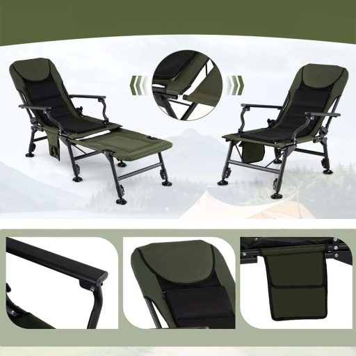 Velká rybářská židle s opěrkou nohou