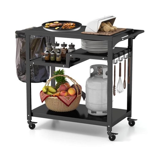 Pojízdný třípatrový grilovací vozík