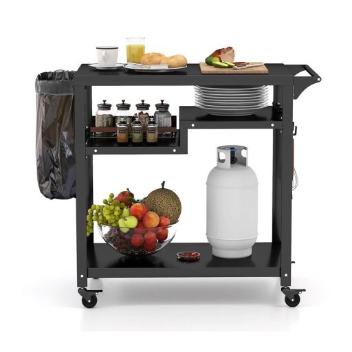 Pojízdný třípatrový grilovací vozík