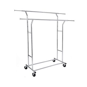   Nastavitelný věšák na oblečení s výškou a šířkou, stříbrný