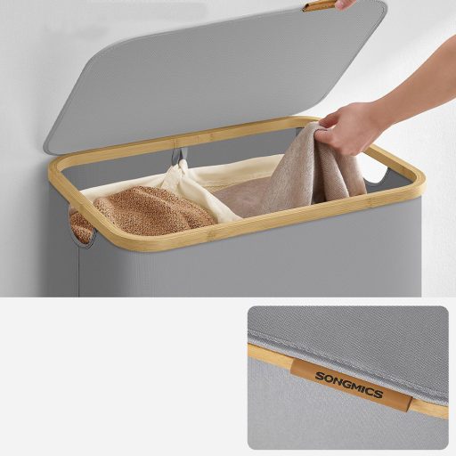 Plastový koš na prádlo, šedý