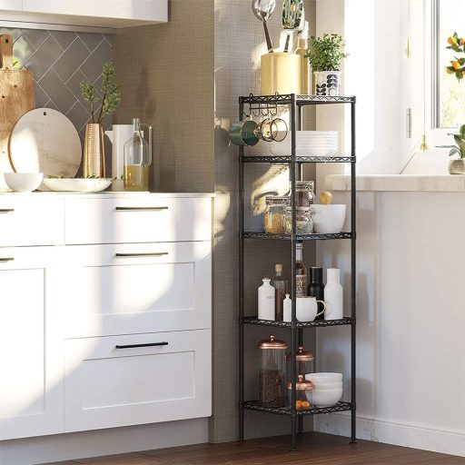 Koupelnový 5-patrový regál, 30 x 30 x 121 cm