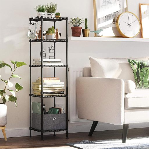 Koupelnový 5-patrový regál, 30 x 30 x 121 cm