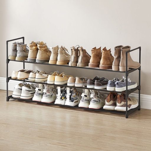 3-podlažní kovový botník, 116 x 30 x 55 cm