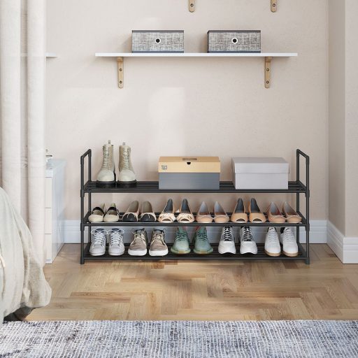 3-podlažní kovový botník, 116 x 30 x 55 cm