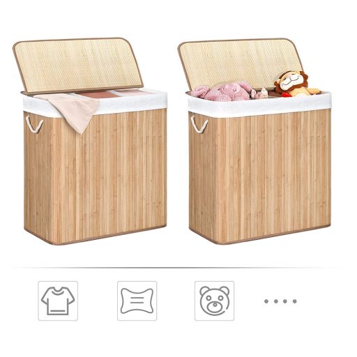 Bambusový koš na prádlo 60x40x61.5cm