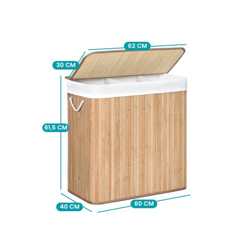 Bambusový koš na prádlo 60x40x61.5cm