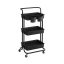Třípatrový úložný vozík, černý