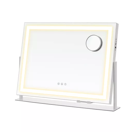 LED zrcadlo na make-up s držákem na telefon
