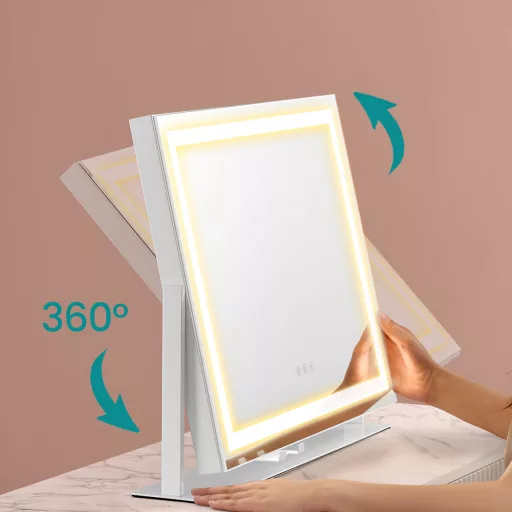LED zrcadlo na make-up s držákem na telefon