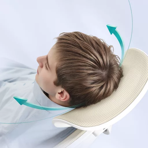 Ergonomická židle s opěrkou hlavy, béžová