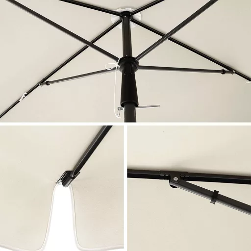 Nastavitelný slunečník s taškou, 2x1,25m béžový