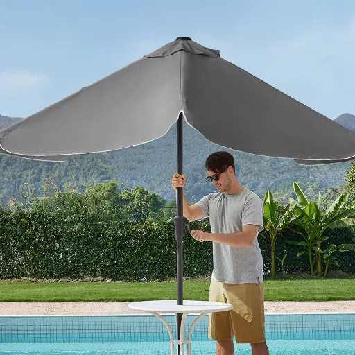 Nastavitelný slunečník, 2x1.5m Šedý