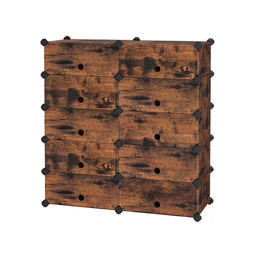 Plastový úložný kabinet, rustikální hnědá